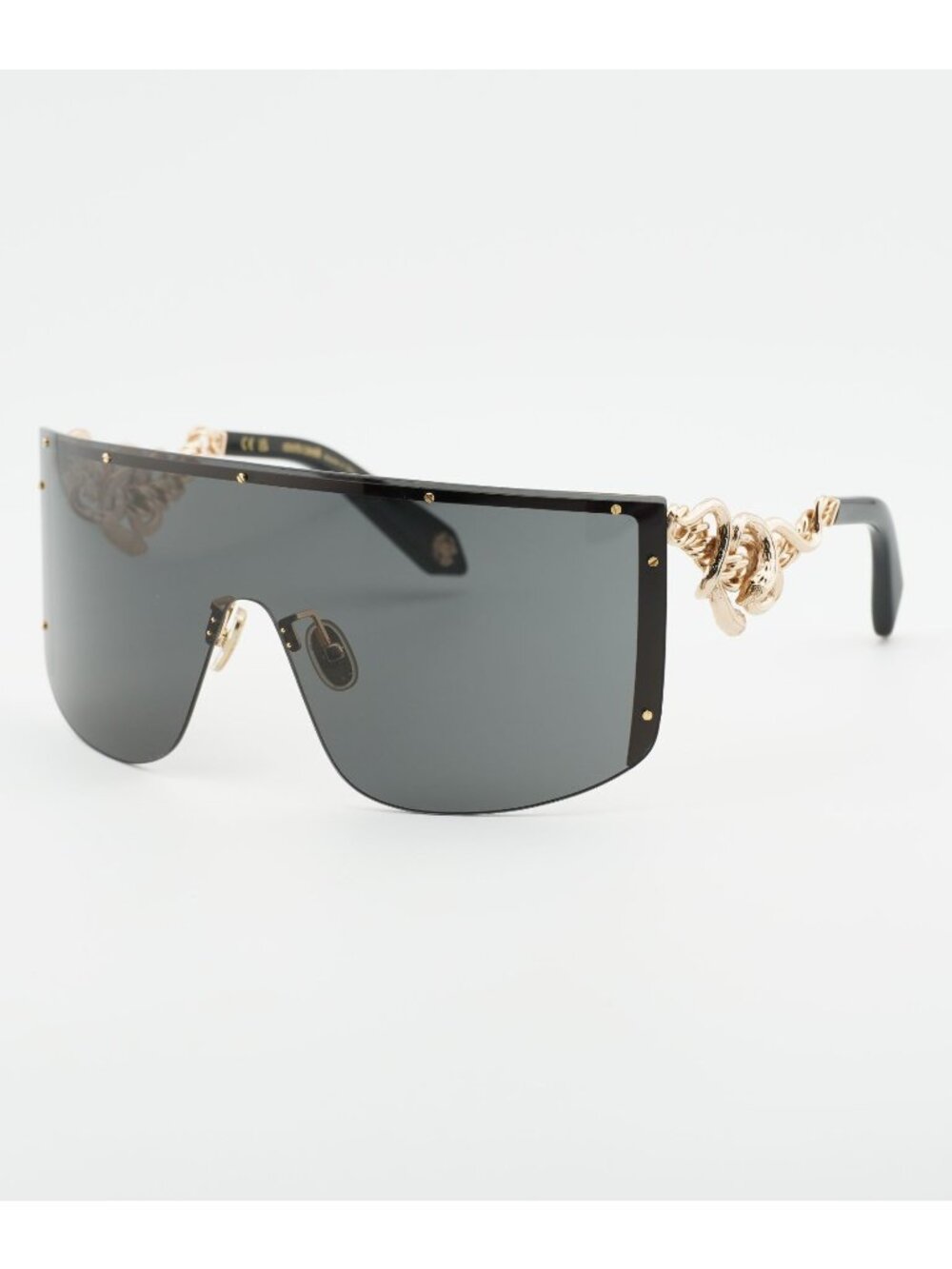 Roberto Cavalli SRC015M 0300 Sunglasses Gold Shield Frame